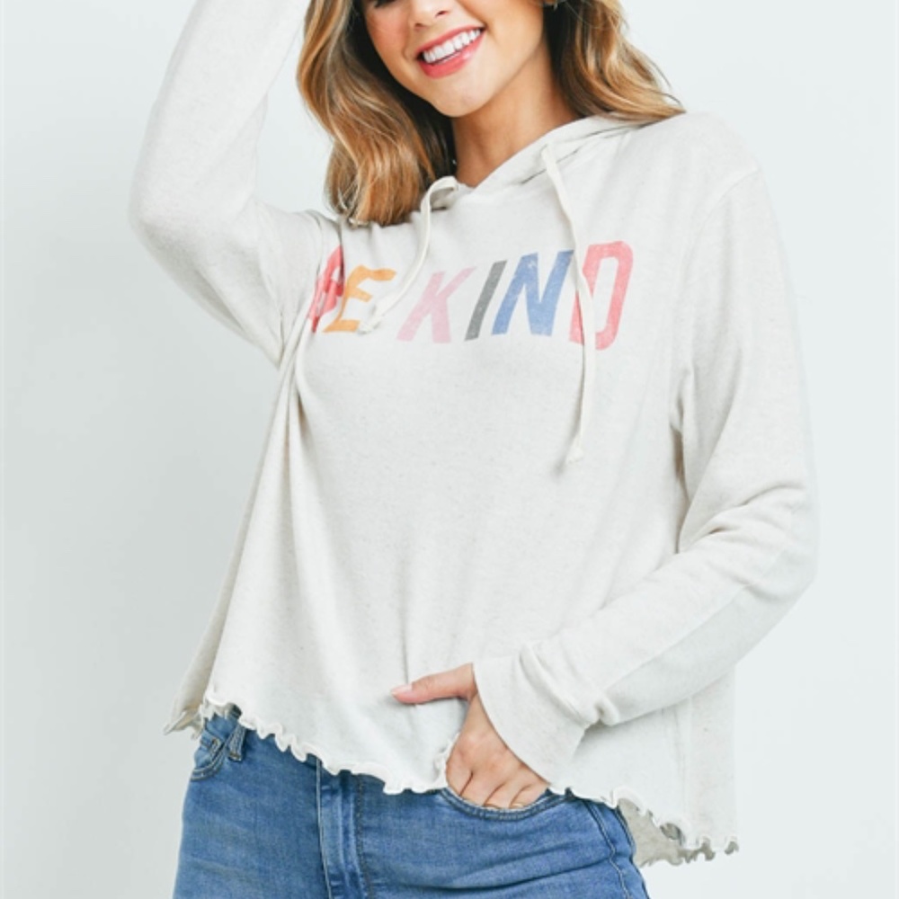 "BE KIND" Statement hooded top - Picture 4 of 9